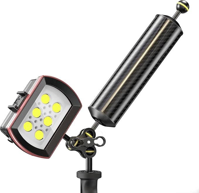 Sea frogs Carbon Fiber Float Arm D60mm, 12'', Buoyancy Provided 580g | for Ultralight, Aquatic Arm, Underwater Camera System Diving Tray Video Light/Strobe GA-8