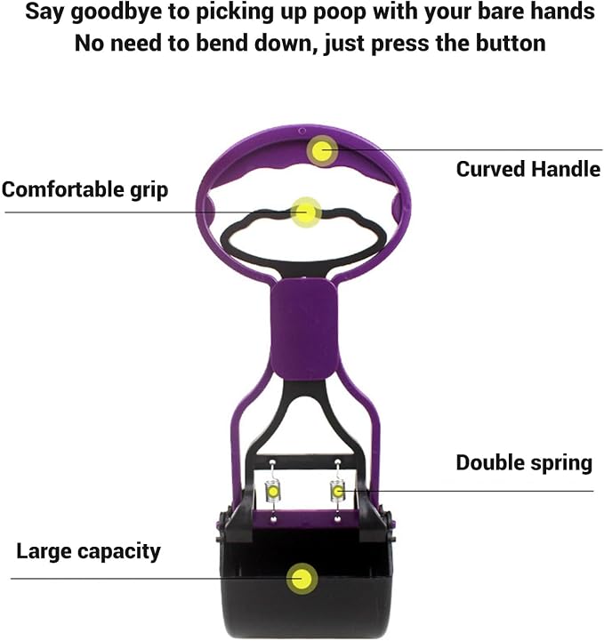Dog Pooper Scooper with Long Handle, Dog Poop Scooper Multifunctional Portable Dog Poop Pick Up Tool Ergonomic Poop Scoop Dog Accessories for Pet Supply