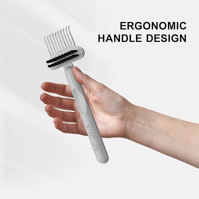 RHOS 2-in-1 Hair Brush Cleaning Tool - Comb and Brush Cleaner for Removing Hair, Dust from Home and Salon Use (1 Pack - Gray)