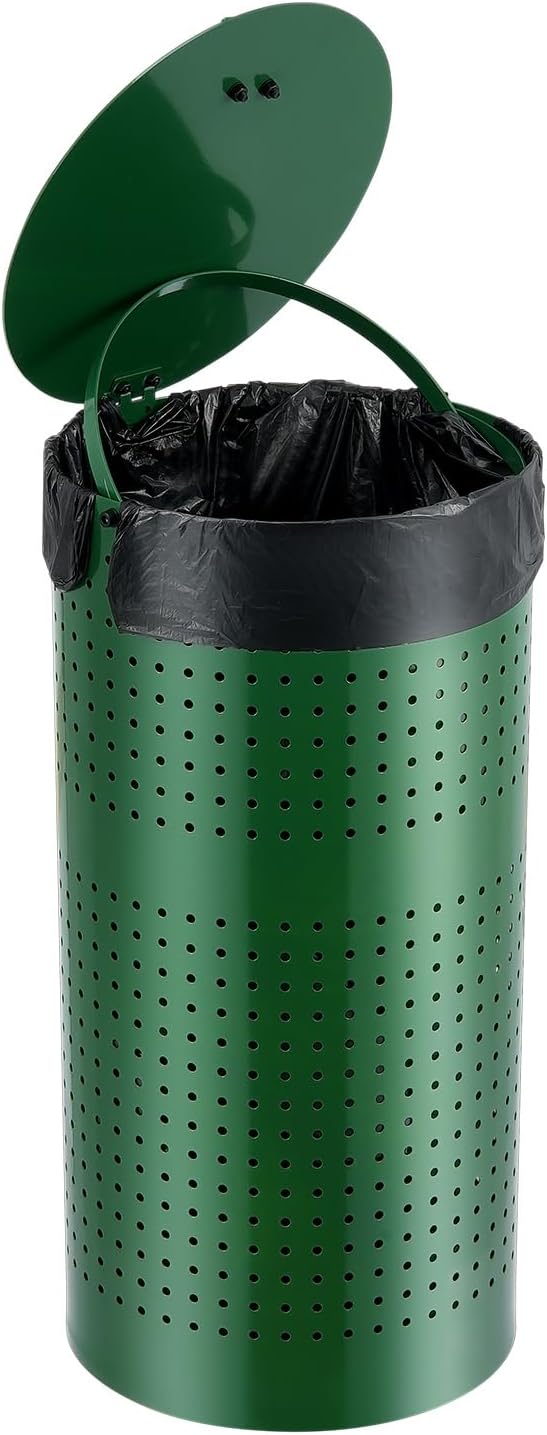 GOWE Dog Poop Trash Can 11.5 Gallons Weather-Resistant Dog Waste Bin with Lid