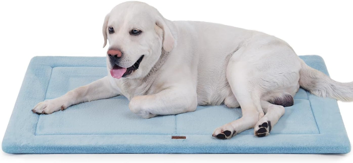 Made4Pets Dog Crate Pad Bed for Extra Large Dogs, Washable & Reversible, Anti-Slip Kennel Mat for Cozy Sleeping, Soft Fluffy Dog Bed for Indoor & Outdoor Use, 48"x30", Blue