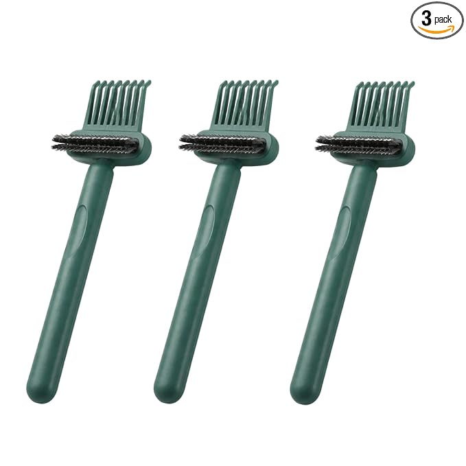 3 PCS Hair Brush Cleaner Tool, Comb and Hairbrush Cleaning Set, Efficient Hair Removal from Styling Tools, Professional Salon and Home Maintenance, Compact Green Cleaning Brushes for Travel ﻿