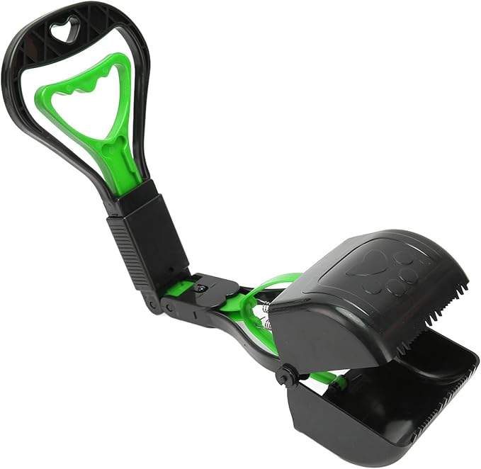 Heavy Duty Pooper Scooper, Green Multipurpose Portable Pet Waste Shovel, High Strength Durable Dog Poop Scoop for Yard Lawn Grass Gravel Outdoor Walks & Cat Litter Cleaning