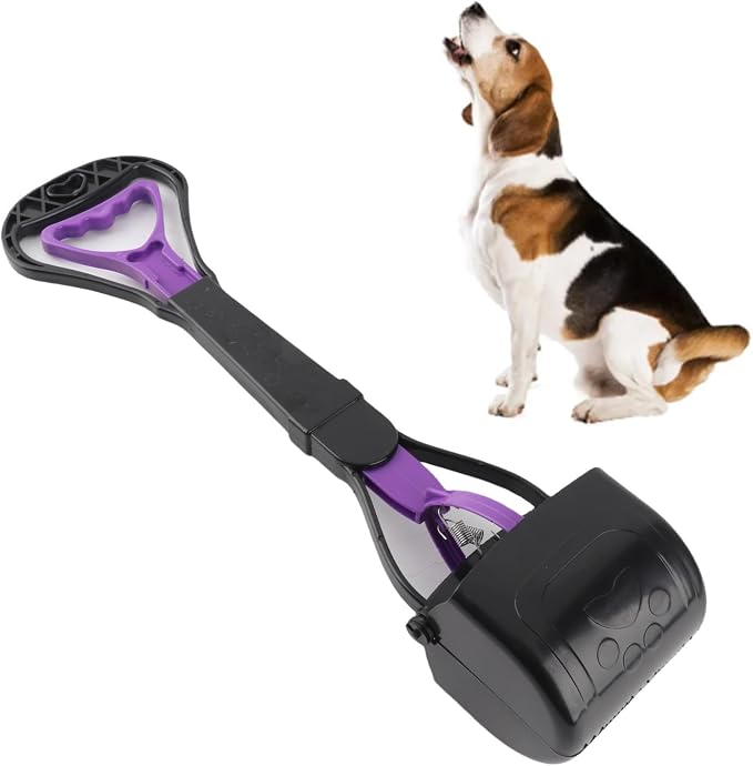 Agatige Dog Scooper Pooper, Long Handle Portable Plastic Dog Poop Pick Up Tool Pet Poop Scooper for Pet Supply Outdoor Travel