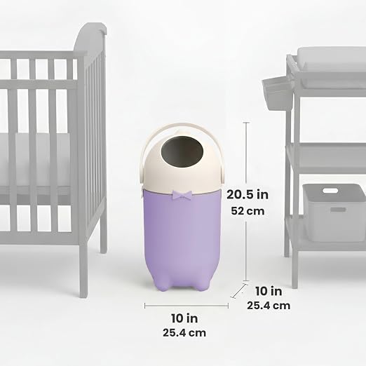 iTouchless 4 Gal Nursery Bin | Odor-Locking Diaper Pail | Lavender Orchid | Rotating Ball Seal Traps Smells | Vibrant Accent Color | Fits Any Standard Bag | Flip-Up Handle Opens With A Single Hand