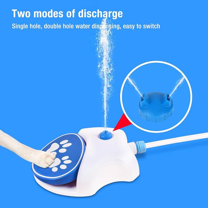 Dog Water Fountain Step On, Activated Dog Sprinkler, Outdoor Pet Drinking Dispenser, Dog Water Toy, Fresh Water Feeder with Hose for Small & Large Dogs Cats