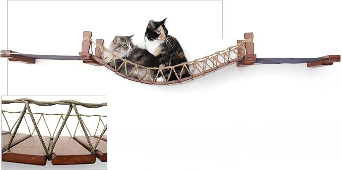 CatastrophiCreations The Cat Mod - Wall-mounted Cat Bridge with Fabric Lounger for Cats