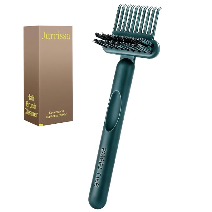 Hair Brush Comb Cleaning Tool Comb,2-in-1 Hair Brush Cleaner Tool, Portable Remover Rake for Removing Hair Dust, Home and Salon Use (Sage Green)