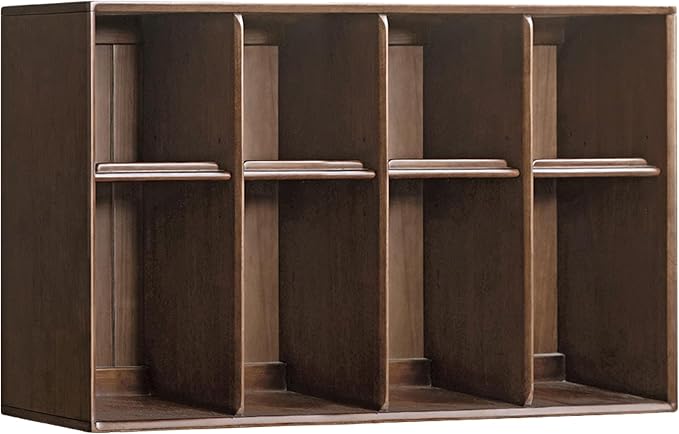 YESWOOD Modular Bookcase Storage Cubes, 100% Solid Rubberwood TV Stand Free Combination, Small Walnut Color Buffet Cabinet for Living Room Bedroom Study