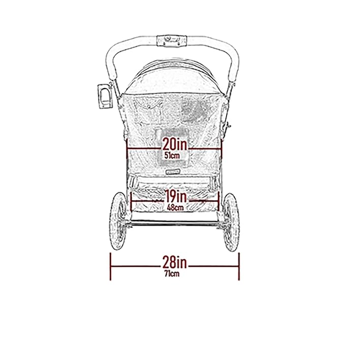 Pet Gear No-Zip Double Pet Stroller, Berry | Zipperless Entry, For Single or Multiple Dogs/Cats, Plush Pad + Weather Cover Included, Large Gel-Filled Tires