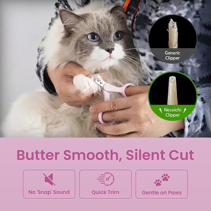 Necoichi Purrcision Feline Nail Clippers | Lever Principle Cat Nail Clipper | Butter-Smooth Cuts | Made in Japan, Seki Swordsmith Craftsman | Stainless Steel Cat Claw Trimmer for Indoor Cats (Lilac)