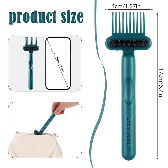2Pcs 2-in-1 Hair Brush Cleaner & Remover Tool Brush Cleaning Tool Comb Cleaner Effective Hairbrush Cleaner Hair Brush Remover Rake for Man Woman Home Travel Salon Removing Hair Dust (Green, White)