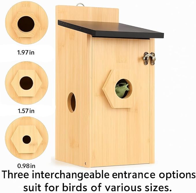Bird House for Outside – Rustic Hanging Birdhouse for Bluebirds & Cardinals, Decorative Outdoor Bird Nesting Box for Garden, Tree, Fence 1pc