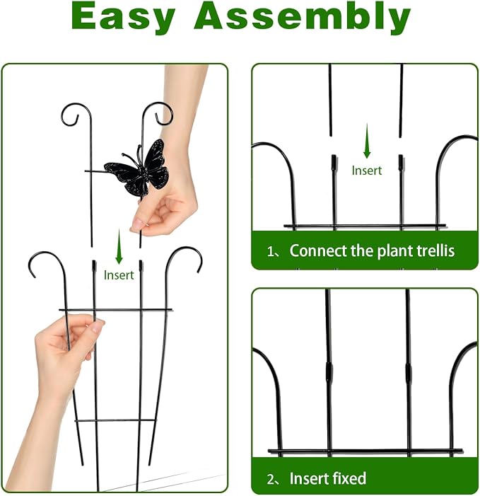 23 Inch Plant Trellis for Potted Plants, Sturdy Metal Houseplant Trellis for Climbing Plants Indoor Outdoor, Rust-Resistant Plant Support for Monstera Pothos Ivy, 4 Pack (4, 23inch)