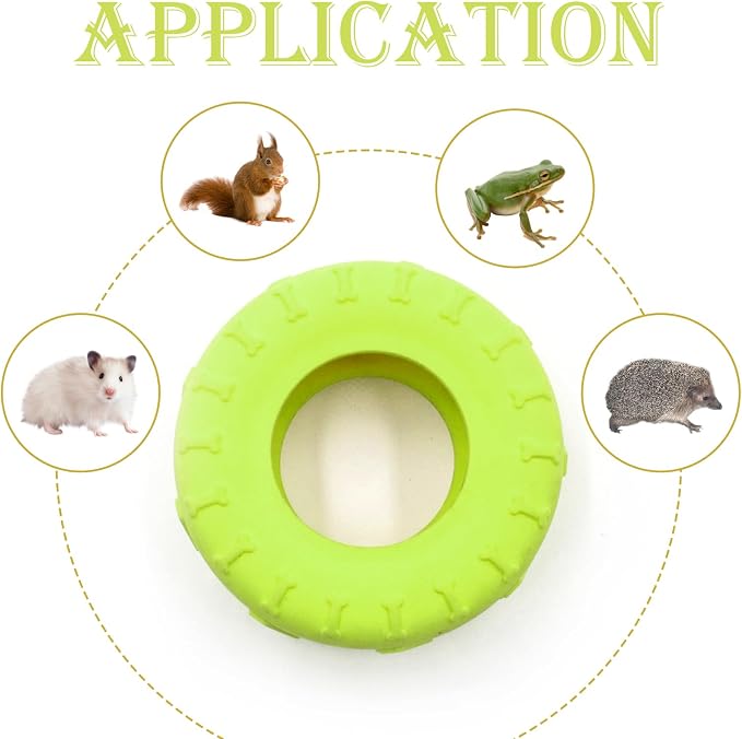 2 PCS Tree Frog Toy Tire Swing Habitat Miniature with 2 Suction Cup Hook Frog Tank Accessories Terrarium Decor Climbing Swing Reptile Amphibian Crustacean Climbing Toy