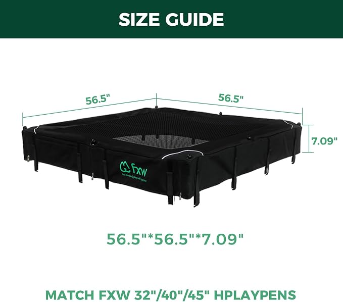 FXW Homeplus Indoor Dog Playpen with Mesh Top Cover, 45" H, 8 Panels | Calm Indoor Play Area, Cover Helps Deter Jump-Outs, for Large Dogs, Patented