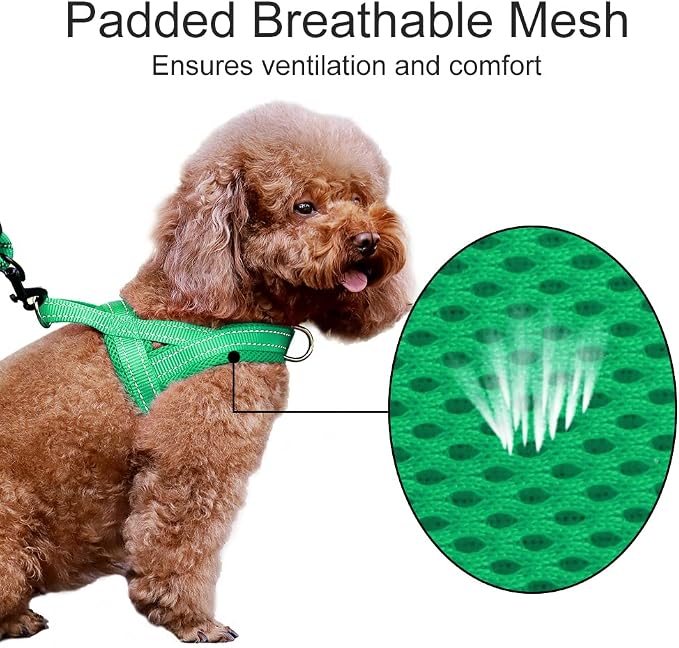 Plutus Pet No Pull Dog Harness for Large Dogs, Breathable Mesh Padded | Adjustable Reflective with Handle, Escape Proof, Quick Fit Pet Vest, Front Clip, for Training and Walking, Green, XL