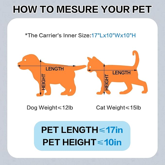 18x11x11 Small Cat/Dog/Pet Carrier – Airline Approved, Collapsible with Expandable Top and Sides. Soft-Sided Travel Puppy Carry Bag, Small Animal Rabbit Kennel Carrying Case, Kitten Mesh Cage