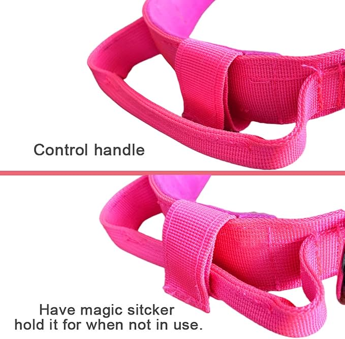 Tactical Dog Collar for Large Dogs with Control Handle,Pink,XXL | 1000D Heavy-Duty Nylon Fabric,Quick-Release Metal Buckle,Adjustable Fit,Soft-Padded Webbing,D-Ring,for Training & Hiking