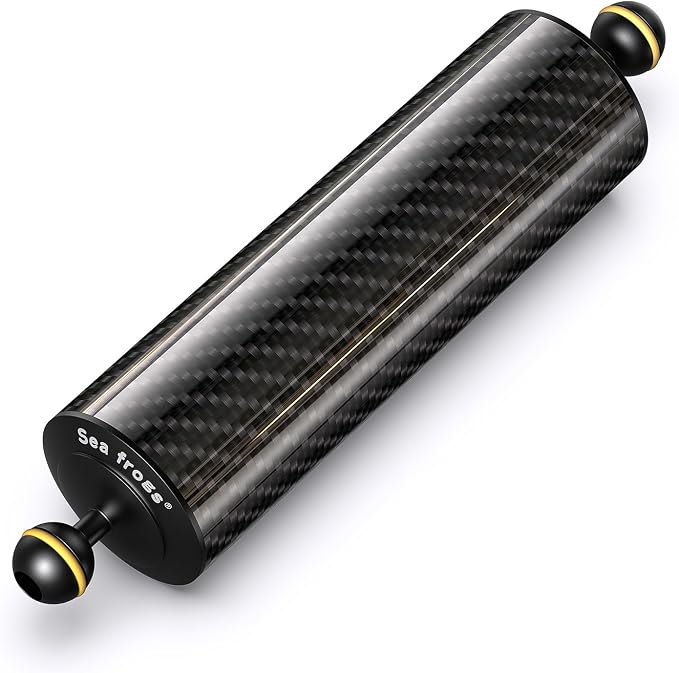 Sea frogs D60mm, 10'', Carbon Fiber Float Arm, Buoyancy Provided 410g | for Ultralight, Aquatic Arm, Underwater Camera System Diving Tray Video Light/Strobe GA-7