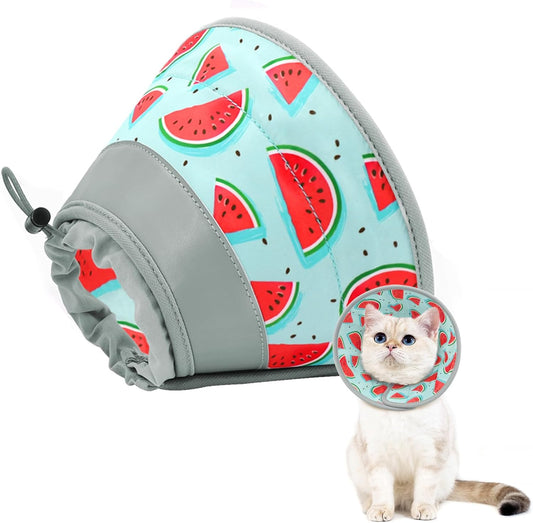Cat Cone Collar Soft to Stop Licking, Adjustable, Foldable Lightweight Kitten Cones After Surgery Recovery for Cats & Kittens, Cat Cone Alternative (Blue, M)