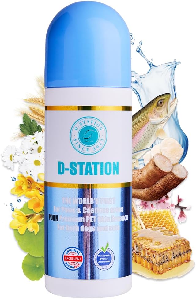 D-STATION PDRN Pet Skin Essence – Premium Abdomen & Bottom Paw Balm, Hydrates, Protects & Soothes Dry, Cracked Paws, Rough Skin & Calluses for Dogs & Cats, Gentle & Non-Irritating (2.87 oz)