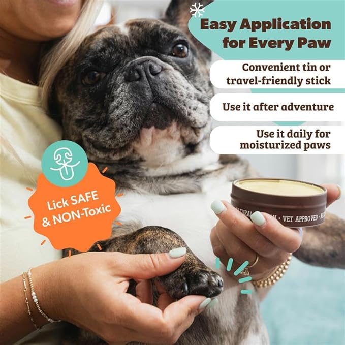 Natural Dog Company Paw Soother Balm & Wax - Dog Paw Balm & Moisturizer for Dry, Cracked Paw Pads, Helps Moisturize & Condition Winter-Worn Paws, Coconut Oil & Calendula, Daily Paws Care, 4 oz Tin