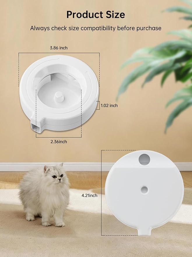 Pet Water Dispenser Replacement Filter, Filters for 3L/3.6L/4.6L/6L/8L Gravity Automatic Dog Water Fountain, Auto-Refill Pet Waterer Filter Replacement, 4 Filters with 1 Brush