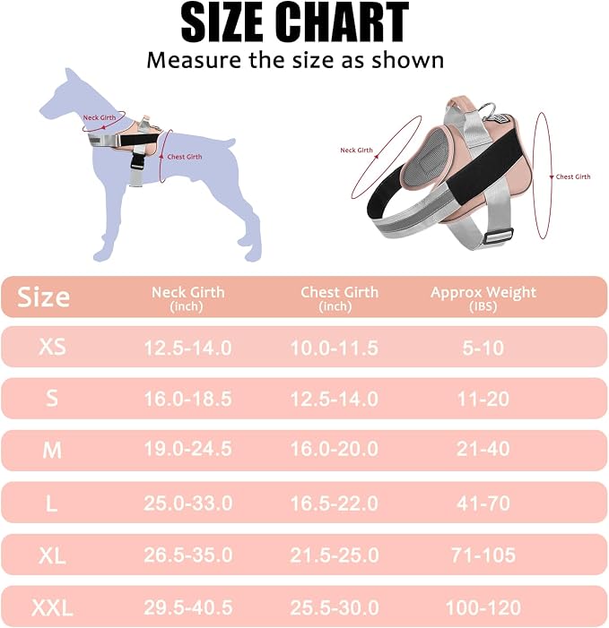 Dog Harness, No-Pull Reflective Dog Vest, Breathable Adjustable Pet Harness with Handle for Outdoor Walking - No More Pulling, Tugging or Choking