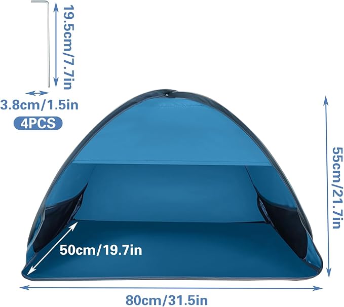 Outdoor Cat Feeding Station, 31.5 x 19.7 x 21.7in Large Outdoor Pet House | Foldable Stray Cat Shelter with Fixing Ground Nails for Feral/Community Cats, Small Dogs and Rabbits (Blue)