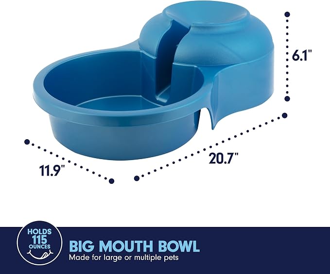 Petmate Big Blue Outdoor Water Bowl, 5 Gallons, (Water Jug Not Included), Made in USA | Jug not included, extra large refill station design, keeps multiple thirsty companions hydrated, sturdy and easy to clean