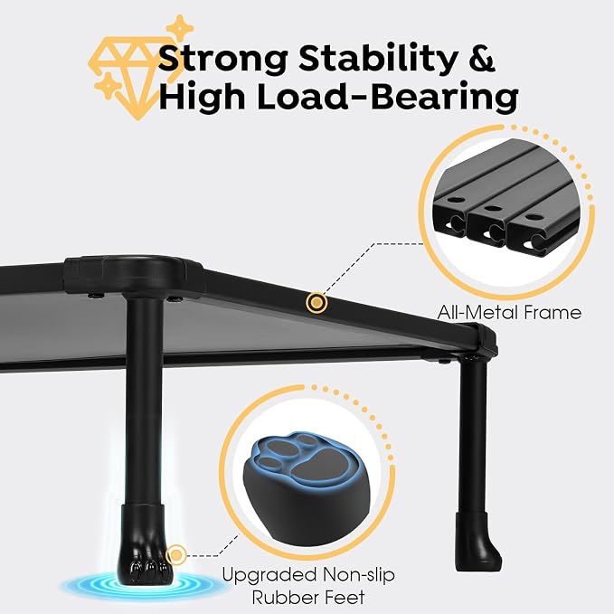 Veehoo Chew Proof Elevated Dog Bed, Indestructible Raised Dog Bed for Aggressive Chewers, Waterproof Dogs Training Platform for Indoor or Outdoor Use, 41 x27 inches, Grey