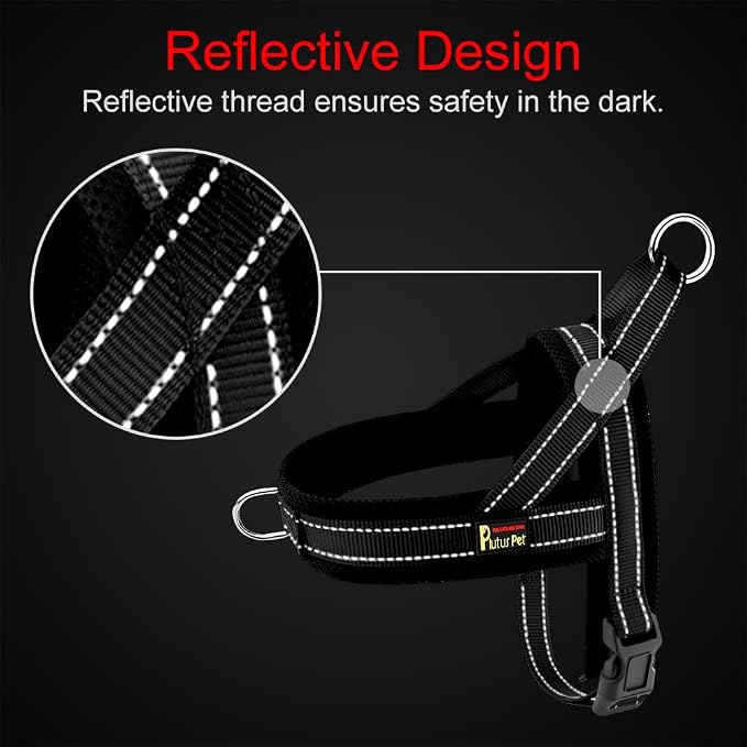 Plutus Pet No Pull Dog Harness for Large Dogs, Breathable Mesh Padded | Adjustable Reflective with Handle, Escape Proof, Quick Fit Pet Vest, Front Clip, for Training and Walking, Orange, L