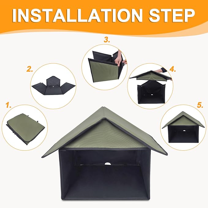 Outdoor Cat Feeding Station for Food and Wate Waterproof Camouflage | Stray Cat Shelter Cat Shelter Outdoor for Cats Birds Rabbits and Small Dog The Detachable Roof Design 17in