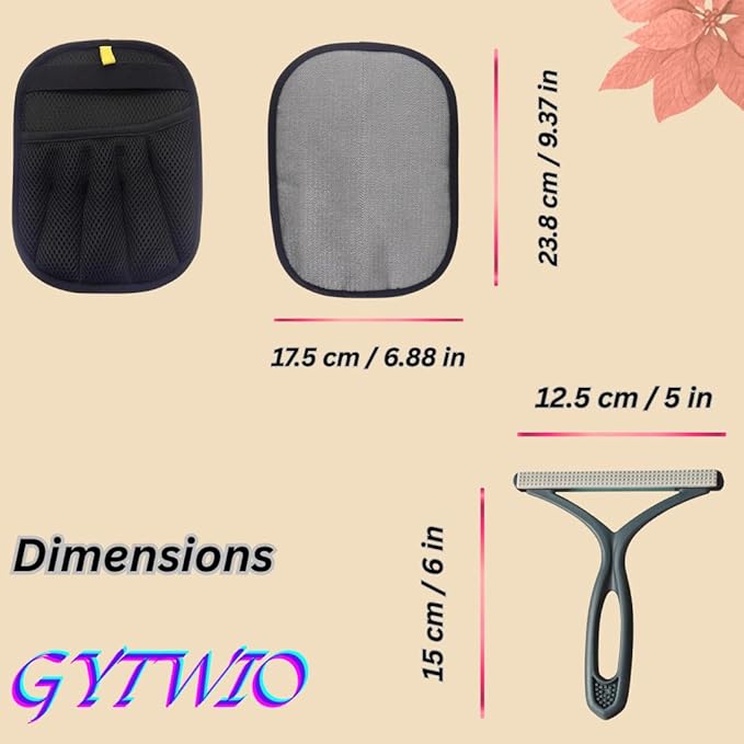 Gytwio Electrostatic Pet Hair Remover Glove – Black, Ambidextrous, Reusable for Cats and Dogs