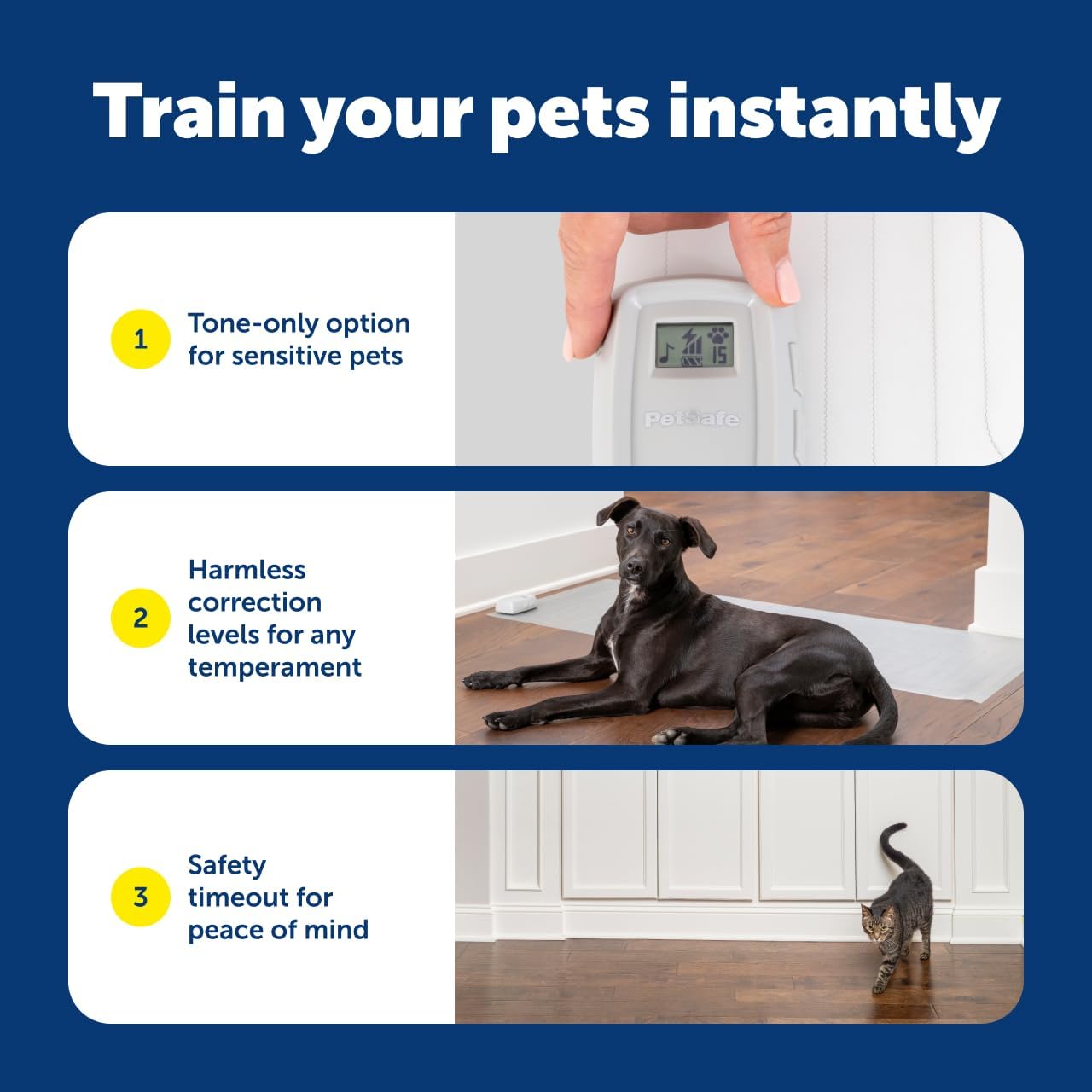 PetSafe ScatMat Indoor Pet Training Mats - Helps Prevent Furniture Climbing - Adjustable Correction Mat - Touch-Activated Design - LCD Pet Mat Controller - Battery Operated - Strip, 46" x 3"