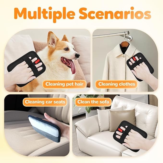 Pet Hair Removal Gloves Brush,Magic Brush,Upgraded Thickened Electrostatic ,New Reusable Cat Dog Hair Remover Grooming Gloves,Double Sided Washable Static Animal Fur Removal Tool for Couch,Clothes,Car