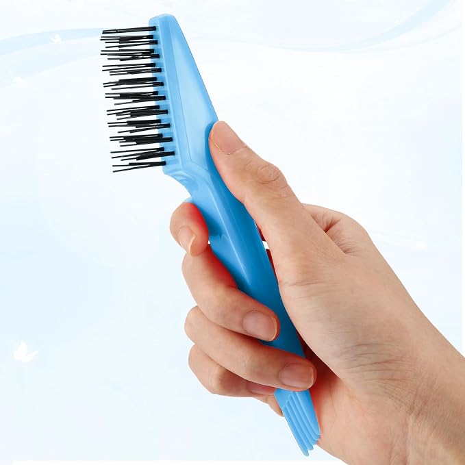 Yaomiao 2 Pcs Hair Brush Cleaner Tool 2-in-1, Light Blue Hairbrush Cleaner for Removing Hair Dust, Mini Comb for Removing Dirt, Home Salon Use