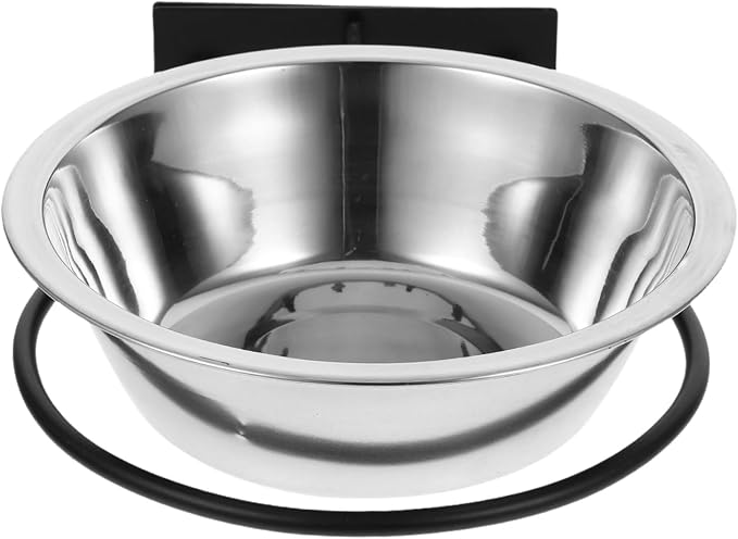 Stainless Steel Wall Bowl Elevated Pet Feeder for Outdoor Use Large Dog Bowls Easy Access