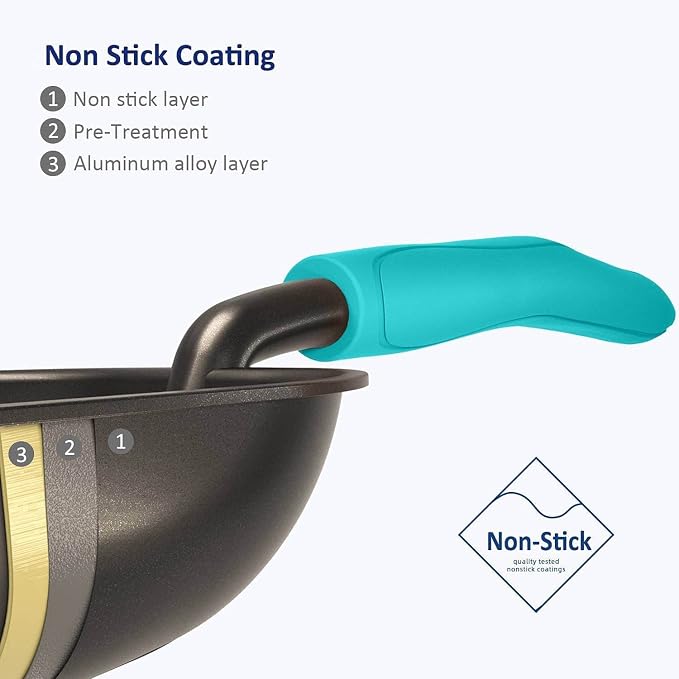 Cat Litter Scoop, Non-Stick Plated Aluminum Alloy Sifter, Kitty Durable Metal Scooper, Deep Shovel, Long Handle, Kitten Pooper Lifter, Size Medium, Coated Black Body with Turkish Blue Handle
