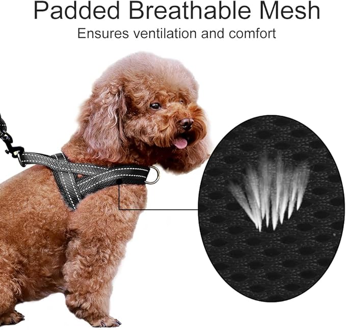 Plutus Pet No Pull Dog Harness for Large Dogs, Breathable Mesh Padded | Adjustable Reflective with Handle, Escape Proof, Quick Fit Pet Vest, Front Clip, for Training and Walking, Black, L