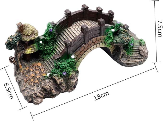 NA Aquarium Ornament Resin Arch Bridge Tree Pavilion Artificial Bridge Model for Garden Decor Fish Tank Landscape Accessories