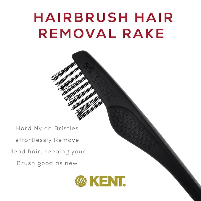 Kent Hair Brush Cleaning Tool and Hairbrush Cleaner Rake for Brush Hair Remover, for Removing Hairs and Dandruff from Brushes, Combs and Grooming Tools