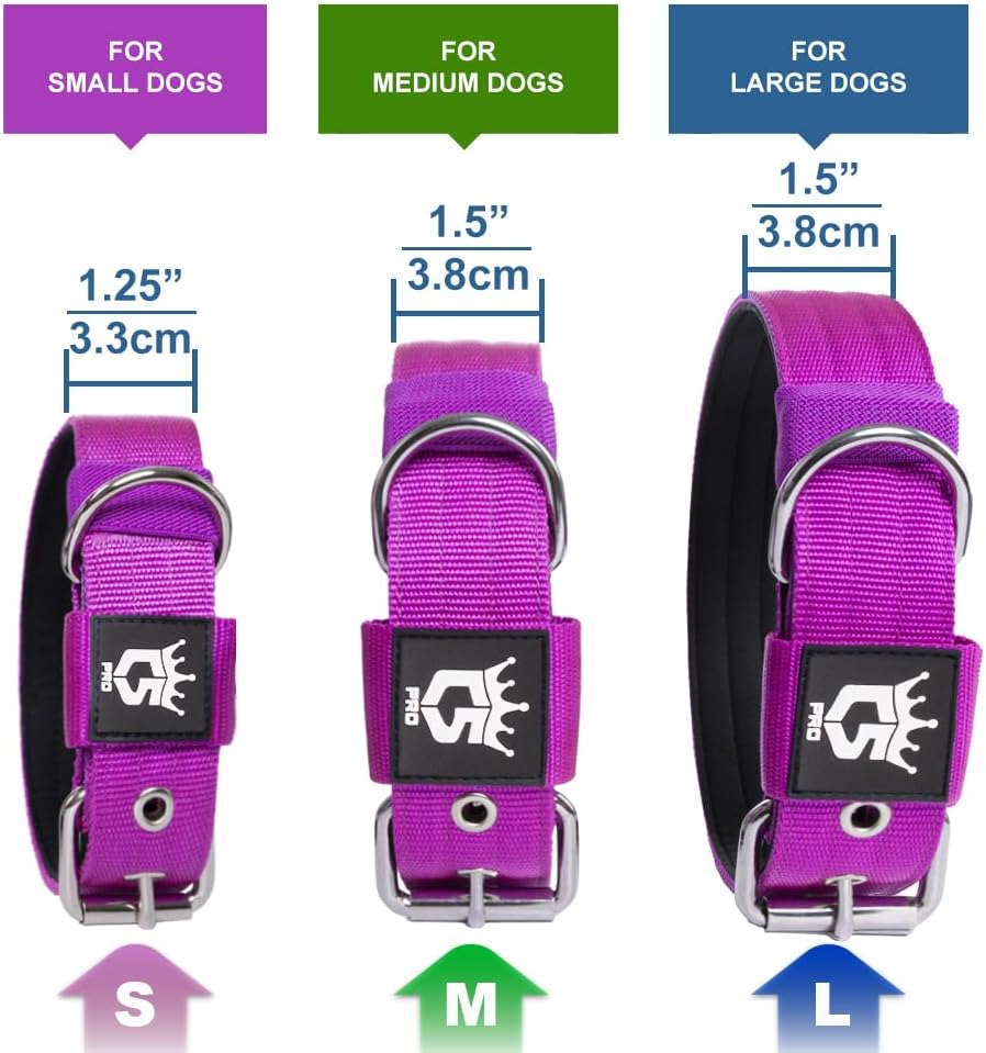 TSPRO Tactical Dog Collar 1.5 Inch Wide Thick Dog Collars with Heavy Duty Metal Buckle, Durable, Strong, Adjustable for Medium to Large Dogs (Geometric M)
