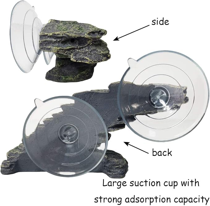 kathson Turtle Basking Platform Baby Tortoise Climbing Ramp Shale Reptiles Dock Resting Terrace Stone Small Aquarium Ornament Rock Landscaping Decoration for Frogs Newts (Small size:6.0”Lx2.7”Wx2.7”H)