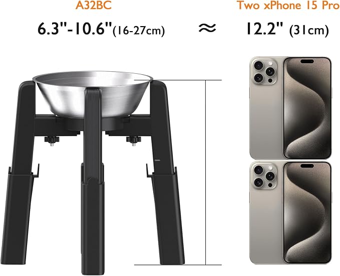Dog Bowl Stand, 51 oz Large Capacity Stainless Steel Feeder (2 Pack) | Elevated Pet Water & Food Bowl for Medium Dogs, Stable and Anti-Slip Raised Bowl