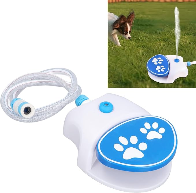 Dog Sprinkler, Dog Water Fountain For Large Dogs Outdoor Dog Water Fountain Step On Foot Activated Dog Water Dispenser Automatic Dog Water Sprinkler with Hose