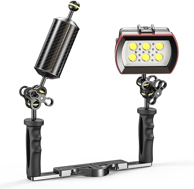 Sea frogs D60mm, 8'', Carbon Fiber Float Arm, Buoyancy Provided 300g | Aquatic Arm for Ultralight, Underwater Camera System Diving Tray Video Light/Strobe GA-6