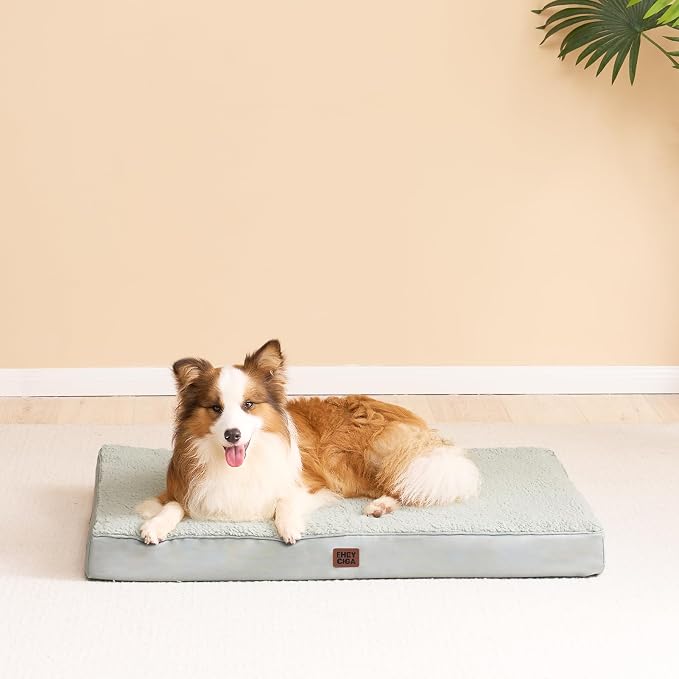 EHEYCIGA Orthopedic Dog Bed Medium with Removable Washable Cover, 30x20 | Egg Crate Foam Support, Durable Oxford fabric, Non-Slip Bottom, Machine Washable, Soft Waterproof Plush Pet Bed Mat For Crate