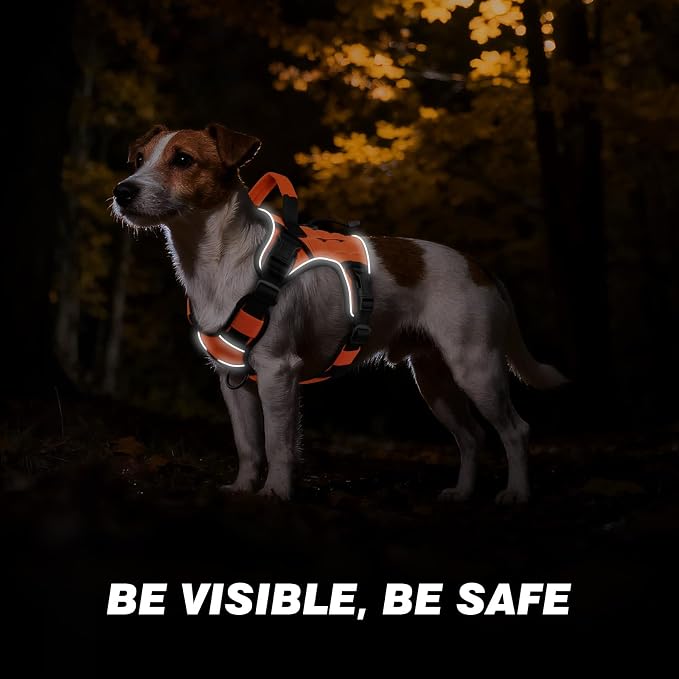 WINGOIN Orange Tactical Dog Harness for Medium Dogs,No Pull Dog Harness | Heavy Duty with Handle,Adjustable Reflective,Military K9 Pet Vest,for Pitbull Female Male,for Walking Training Hiking Hunting